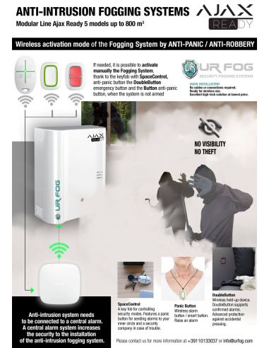 Générateur de fumée sans fil avec sirène intégrée adapté AJAX