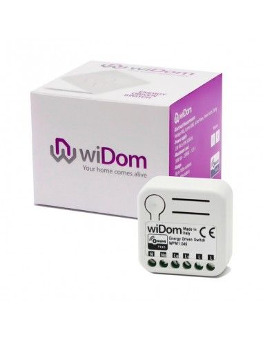WiDom - micromodulo commutatore 1 relè e wattmetro Z-Wave+ (Energy Driven Switch version S)