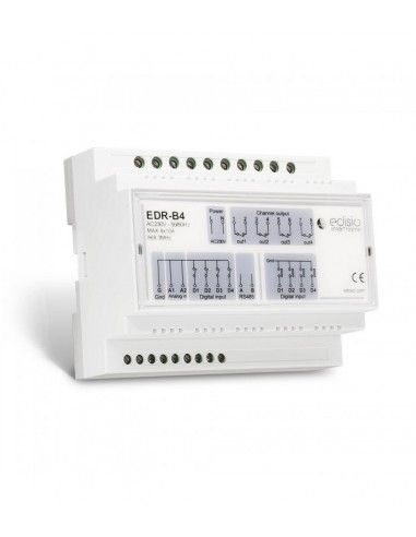 Edisio - Récepteur DIN RAIL 868,3 MHz - Marche/Arrêt/Impulsionnel - 4 x 10A