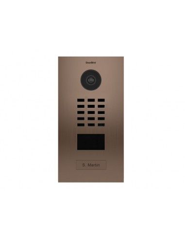 Doorbird – Vernetzter Video-Portier D2101BV – 1 Ruftaste mit Lesegerät für RFID-Badges (Bronze-Finish)