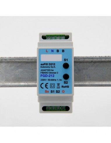 Eutonomy - Adaptateur euFIX DIN pour Fibaro FGD-212 (avec boutons)