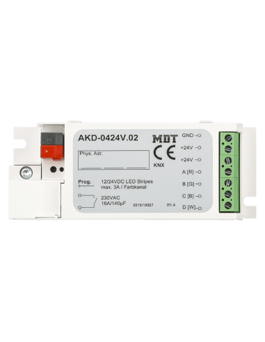 MDT - LED Controller 4-Kanal, 3/6A, für 12/24V CV LED, 4 einzelne Kanäle oder RGBW