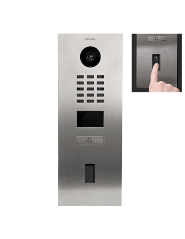 Doorbird – Vernetzter Video-Portier D2101FV – 1 Klingel mit Lesegerät für RFID-Badges und 1 Einheit Vorbereitet für ekey Fingera