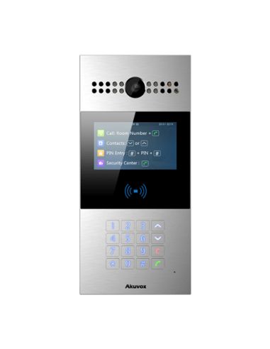 Akuvox - Portier vidéo IP Multi-locataires R29C avec reconnaissance faciale, QR Code, BLE, écran tactile 7" - montage en surface