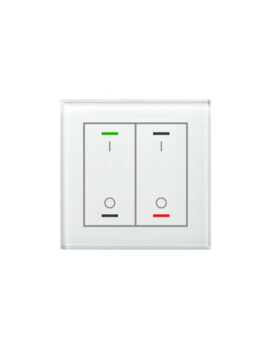 MDT - Glass Push Button II Lite, 2-fold, White, Version NEUTRAL