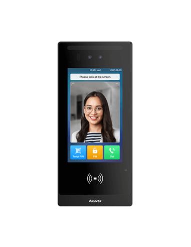Akuvox - E18C Video-Türsprechanlage und Zutrittskontrolle mit Gesichtserkennung, Touchscreen, Bluetooth, RFID, QR-Code, 4G-kompa