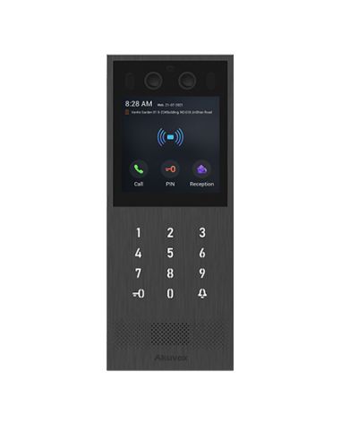 Akuvox - Videocitofono SIP X912Sresistente agli atti vandalici, tastiera digitale, riconoscimento facciale, Bluetooth, RFID e QR