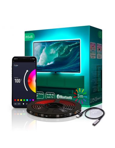NOUS - Verbundenes RGB Bluetooth LED-Band für Fernseher (3m)