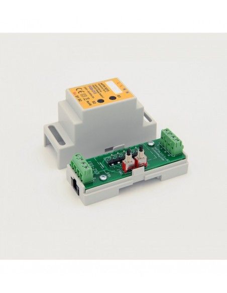 Eutonomy - Adaptateur euFIX DIN pour Fibaro FGS-213 / FGBHS-213 (avec boutons)