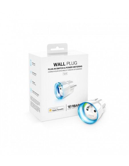 FIBARO  - Wall plug with energy consumption monitoring, French format FIBARO Wall Plug (HOMEKIT)