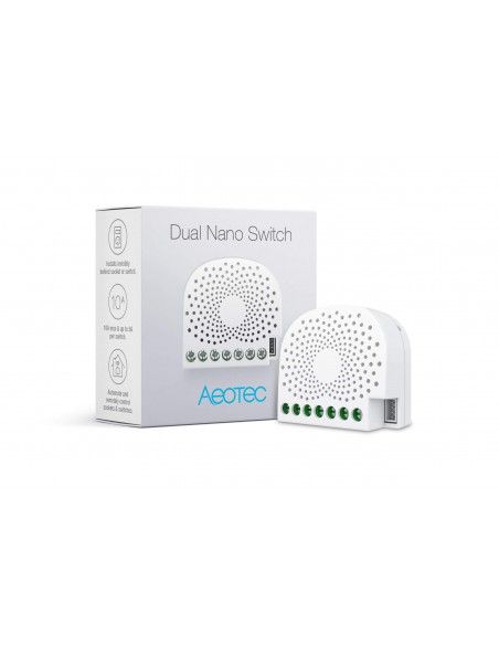 Aeotec - Mikromodul 2-Relais-Schalter und Zähler Z-Wave Plus (Dual Nano Switch with energy metering)