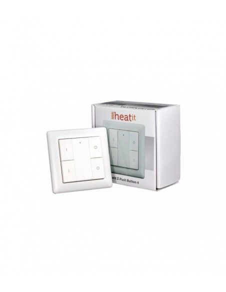 Thermofloor - Interruttore 4 pulsanti Heatit Z-Push Button Z-Wave+, bianco