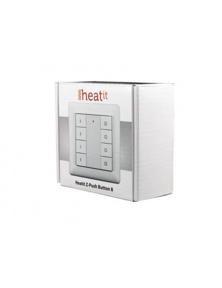 Thermofloor - Schalter mit 8 Tasten Heatit Z-Push Button Z-Wave+, weiss