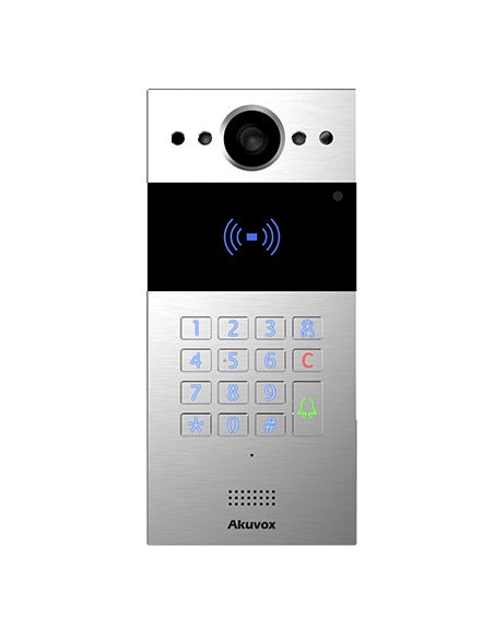 Akuox - IP Video Door Station R20K - 1 Call button - Keypad Module, RFID, NFC - In-Wall edition