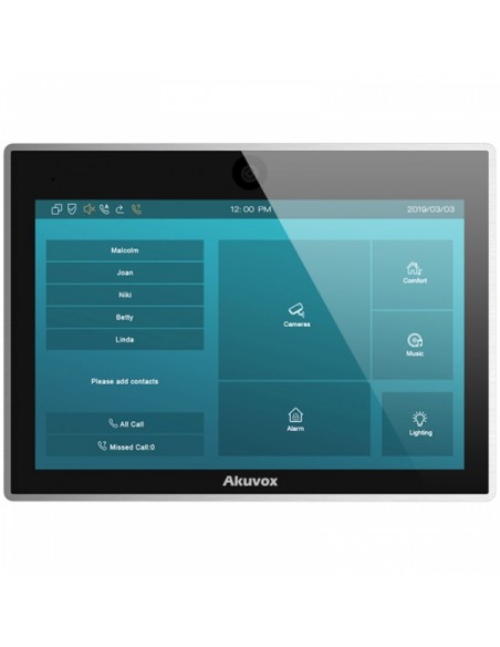 Akuvox - Console interna SIP con schermo tattile da 10", Wifi  e Bluetooth,  Telecamera 1MP (versione Android) Akuvox IT83A