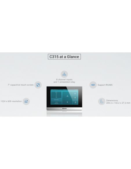 Akuvox - SIP-Innenkonsole mit 7"-Touchscreen, WLAN + Bluetooth (Android-Version) Akuvox C315W - Weiss