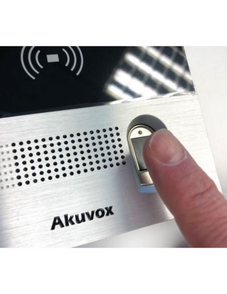 Akuvox - Portier vidéo IP Multi-locataires R29C avec reconnaissance faciale, lecteur d'emprunte, QR Code, BLE, écran tactile 7" 