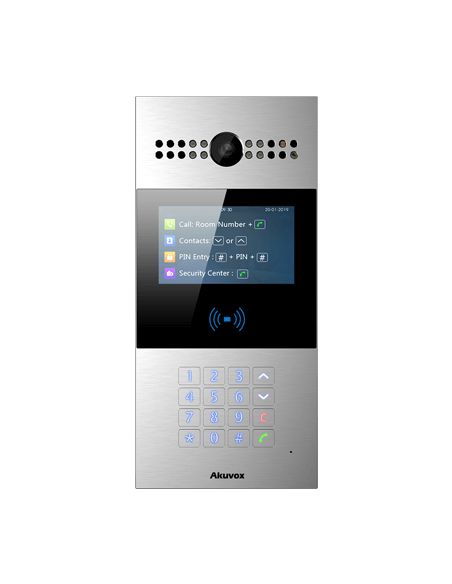 Akuvox - Videocitofono IP multi-tenant R29C con riconoscimento facciale, codice QR, BLE, touch screen da 7 "- Montaggio a superf