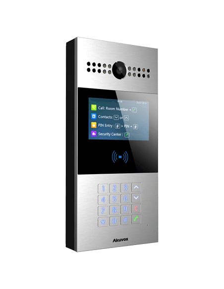 Akuvox - R29C Multi-Tenant-IP-Video-Türsprechanlage mit Gesichtserkennung, QR-Code, BLE, 7"-Touchscreen - Aufputz-Version.