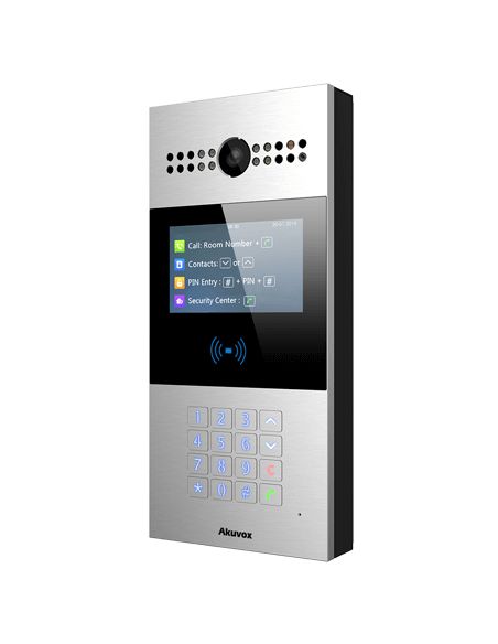 Akuvox - R29C Multi-Tenant-IP-Video-Türsprechanlage mit Gesichtserkennung, QR-Code, BLE, 7"-Touchscreen - Aufputz-Version.