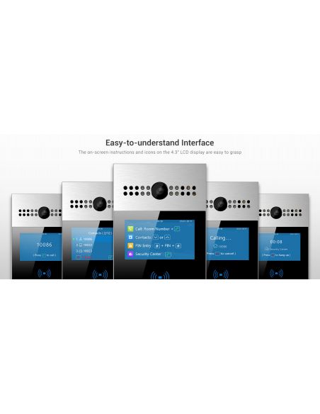 Akuvox - Videocitofono IP multi-tenant R29C con riconoscimento facciale, codice QR, BLE, touch screen da 7 "- Montaggio a superf