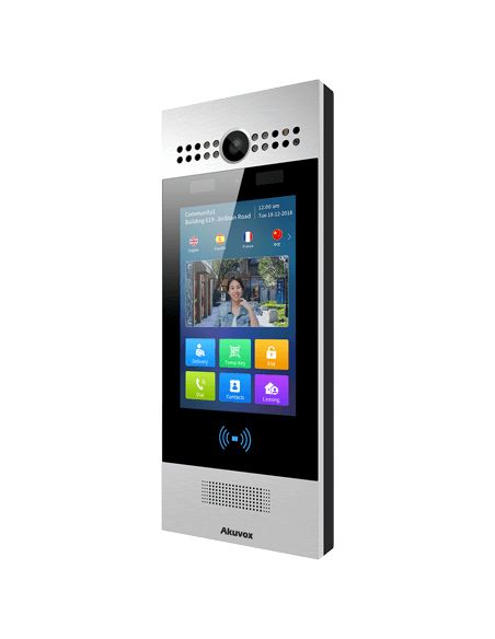 Akuvox - Videocitofono IP multi-tenant R29C con 4G LTE, riconoscimento facciale, codice QR, BLE, touch screen da 7"