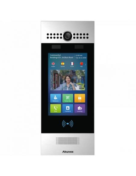 Akuvox - Videocitofono IP multi-tenant R29C con 4G LTE, riconoscimento facciale, codice QR, BLE, touch screen da 7"