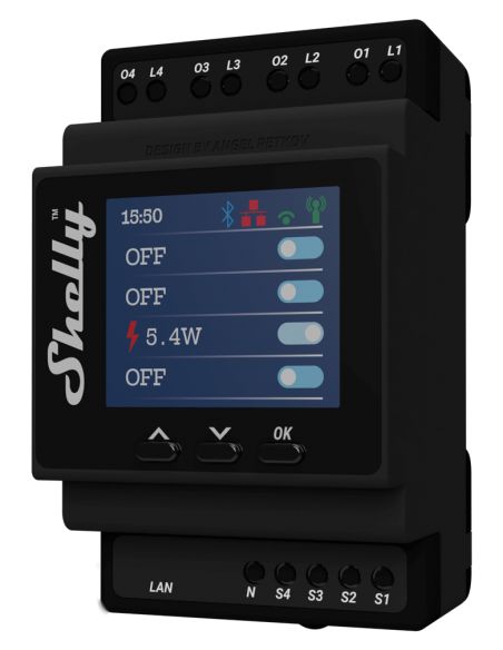 SHELLY - WiFi-operated Quad Relay Switch (Shelly PRO 4PM)