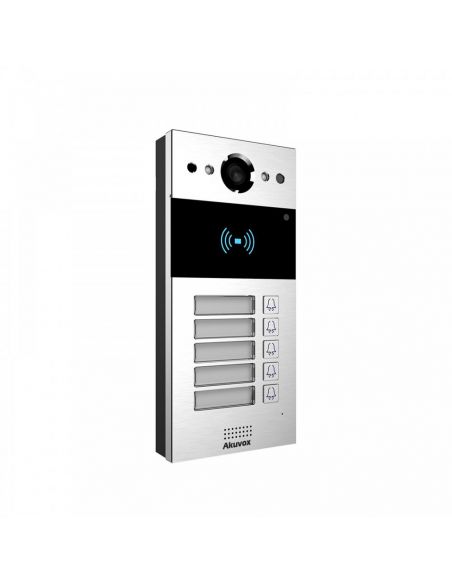 Akuvox - Portier vidéo IP R20B5 - multi-utilisateurs - 5 sonnettes avec lecteur de badge RFID