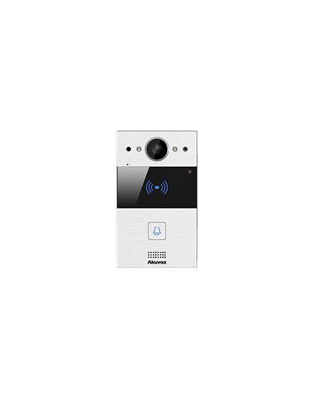 Akuvox - Portier vidéo 2 fils compact SIP R20A-2 - 1 sonnette avec lecteur de badge RFID