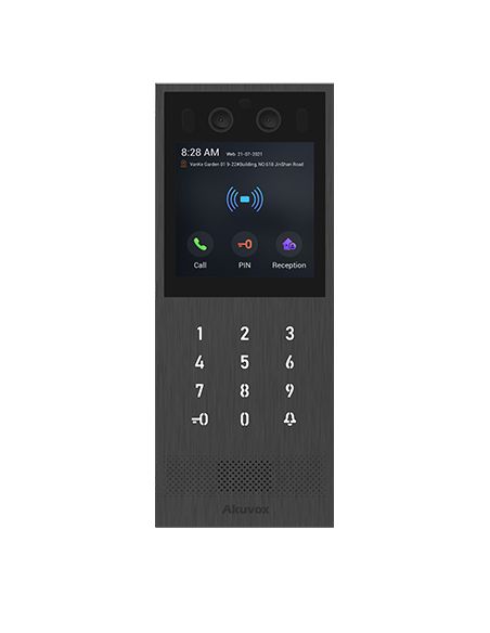 Akuvox - VandalismusgeschützteSIP-Videosprechanlage X912S, digitale Tastatur, Gesichtserkennung, Bluetooth, RFID & QR-Code