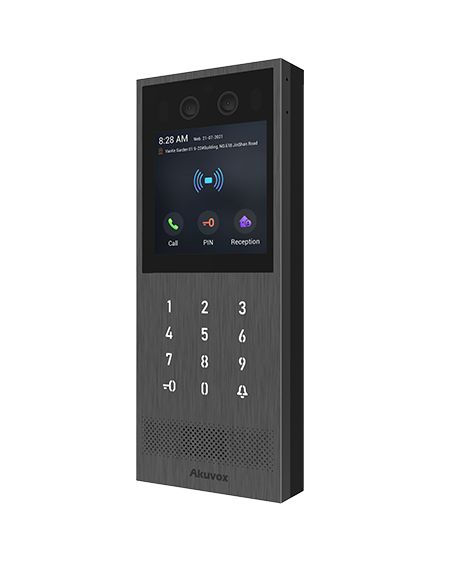 Akuvox - Videocitofono SIP X912Sresistente agli atti vandalici, tastiera digitale, riconoscimento facciale, Bluetooth, RFID e QR