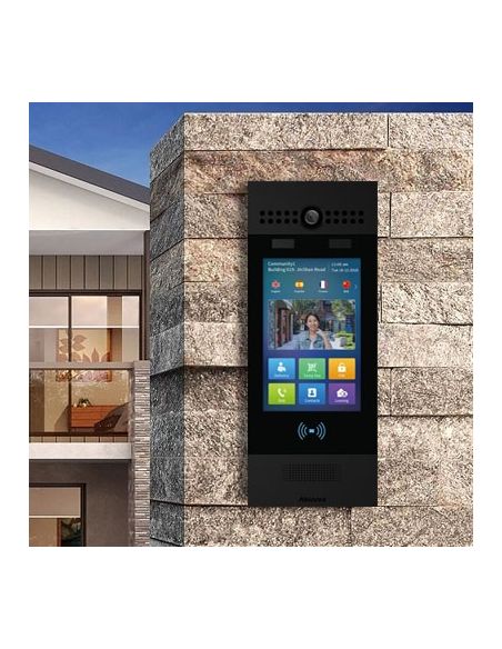 Akuvox - R29C Multi-Tenant-IP-Video-Türsprechanlage mit Gesichtserkennung, QR-Code, BLE, 7"-Touchscreen.