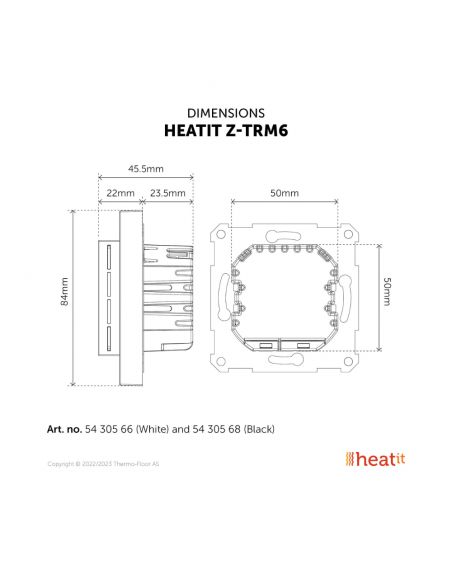 Controlli Heatit - Termostato Z-Wave Heatit Z-TRM6 3600W 16A, nero
