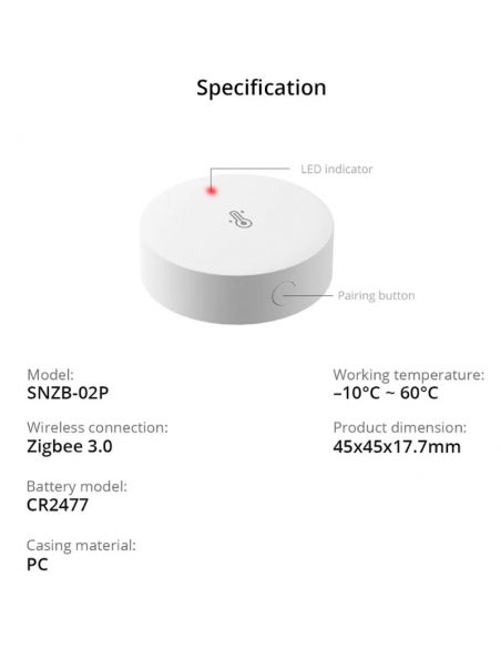 SONOFF - Sensore di temperatura e umidità con supporto ZigBee 3.0