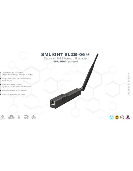 SMLIGHT - SLZB-06M Adaptateur Zigbee Ethernet PoE USB WiFi