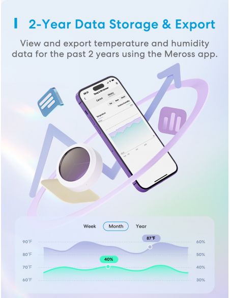 Meross - Sensore intelligente di temperatura e umidità