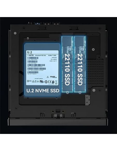 Minisforum - Mini PC MS-01 Barebone con Intel Core i9-12900H, supporto vPro Enterprise, 2x10Gbps SFP+LAN/2x2.5G RJ45/2xUSB4/HDIM