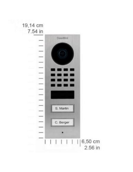 Doorbird - Videocitofono collegato D1102V per montaggio ad incasso